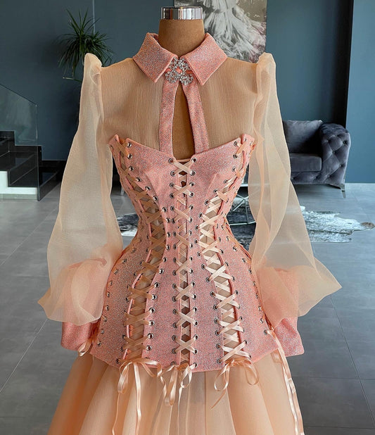 Glittery Corset & Organza Dress
