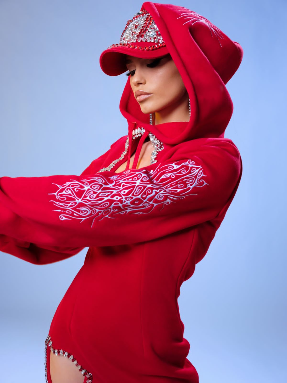 Red best sale hoodie dress