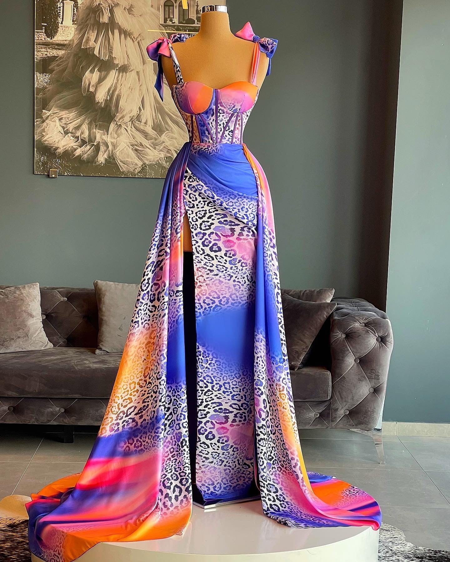 Silk Print Gown