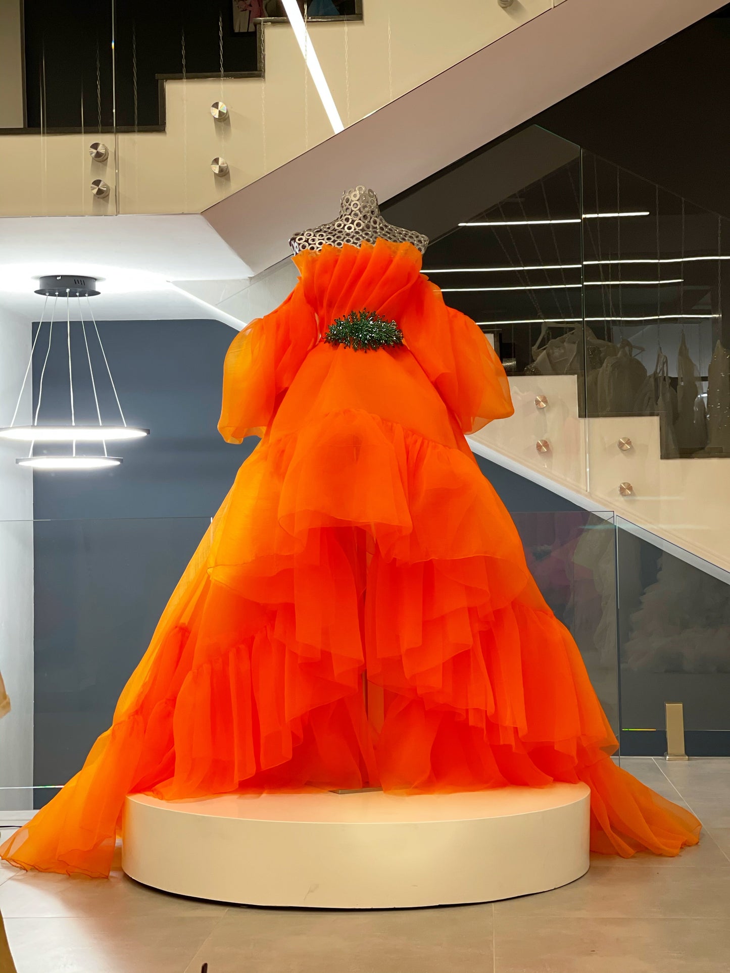 Orange Organza Gown